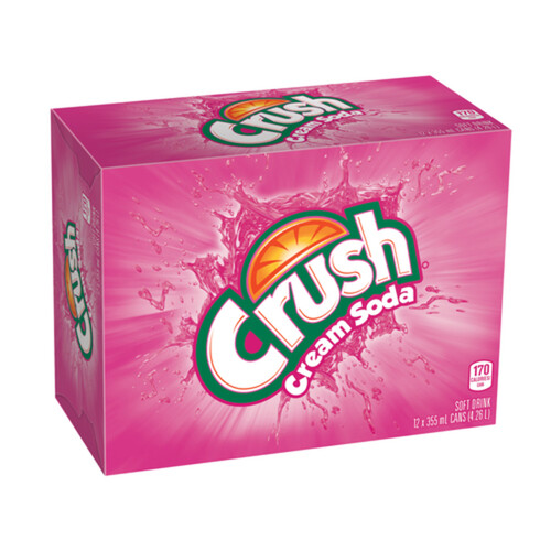 Crush Soft Drink Cream Soda 12 x 355 ml (cans)