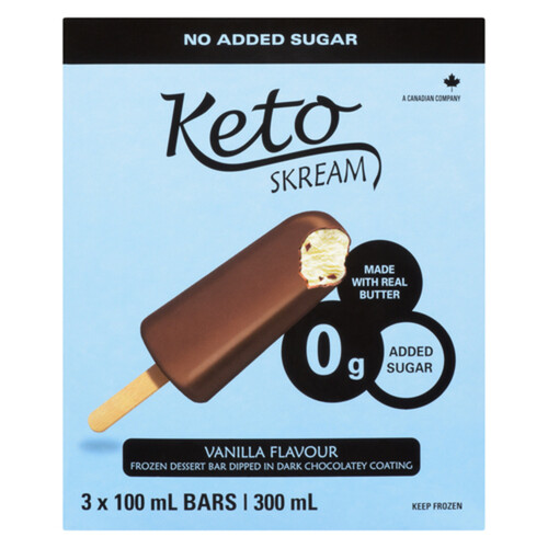 Keto Skream Dipped Ice Cream Bar Vanilla 3 X 100 ml