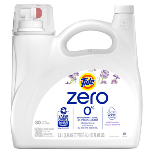 Tide Zero Liquid Laundry Detergent Soft Lavender 3.1 L