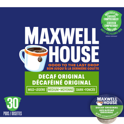 Maxwell House Coffee Pods Decaffeinated Medium Roast 30 K-Cups 292 g