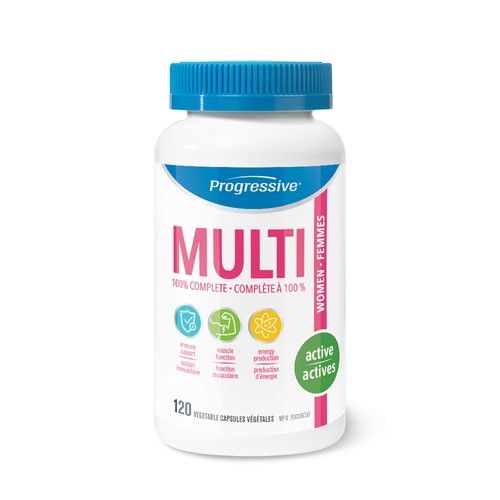 Progressive Multi-Vitamins Active Women 120 Vegetable Capsules 