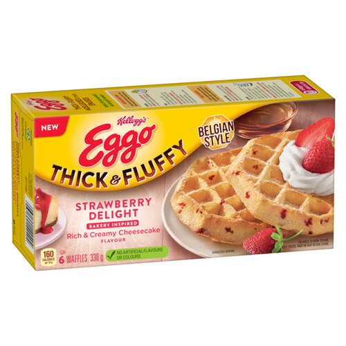 Kellogg's Eggo Frozen Waffles Strawberry Cheesecake 6 Count 330 g