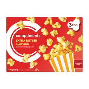 Compliments Popping Corn Extra Butter 3 x 94 g