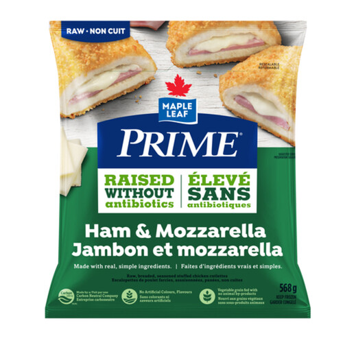 Prime Frozen Seasoned Stuffed Chicken Cutlettes Ham & Mozzarella 568 g