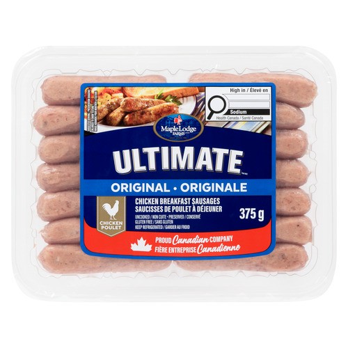 Maple Lodge Farms Frozen Ultimate Sausage Original Chicken 375 g