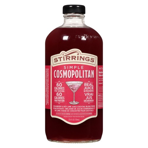 Stirrings Non-Alcoholic Cocktail Mix Simple Cosmopolitan 750 ml