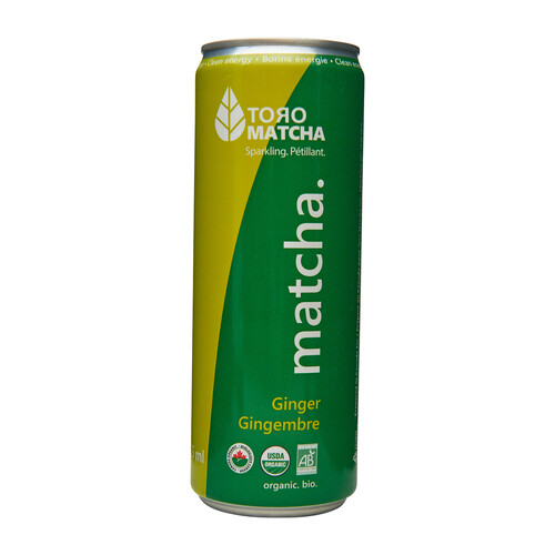 Toro Matcha Organic Sparkling Beverage Matcha Ginger 355 ml (can)