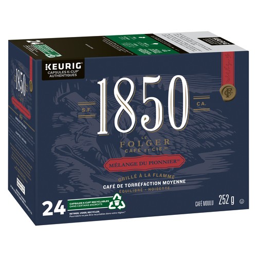 Folgers Coffee Pods 1850 Pioneer Blend Medium Roast 24 K-Cups 252 g