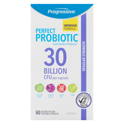 Progressive Perfect Probiotic 30 Billion CFU Per 60 Vegetable Capsules