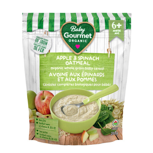 Baby Gourmet Organic Cereal Apple Spinach Oatmeal 208 g