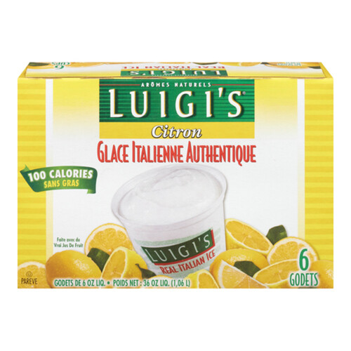 Luigi's Real Italian Ice Lemon 6 x 176 ml