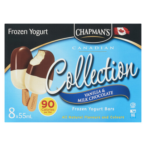 Chapman's Yogurt Bars Vanilla & Milk Chocolate 8 EA