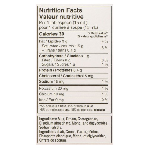 Central Dairies 18% Coffee Cream 1 L