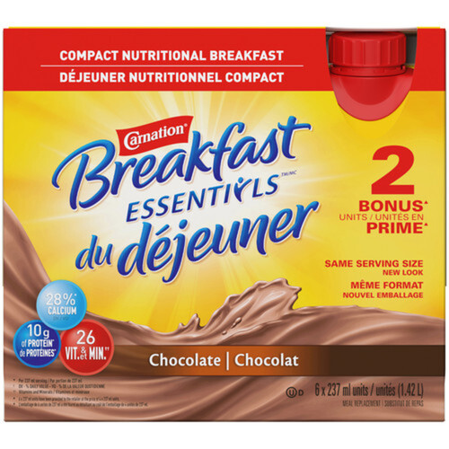 Carnation Breakfast Essentials Mix Chocolate 6 x 237 ml