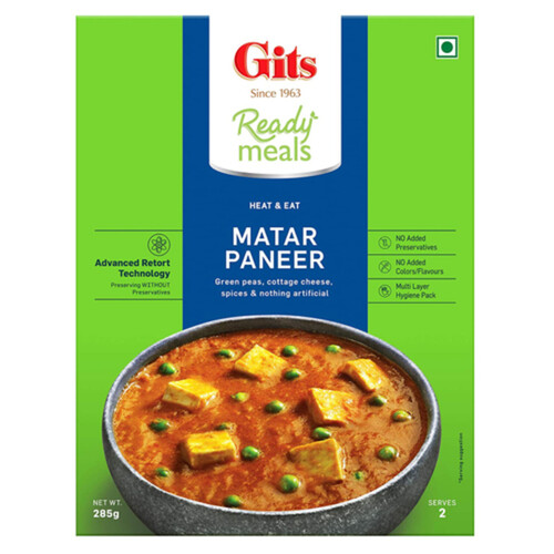 Gits Ready to Eat Heat & Eat Matar Paneer 285 g