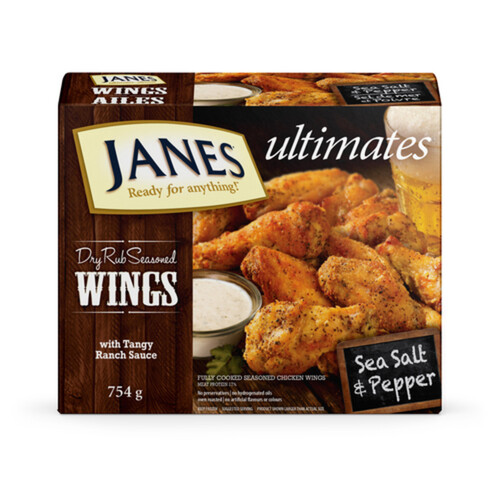 Janes Frozen Chicken Wings Sea Salt & Pepper 754 g