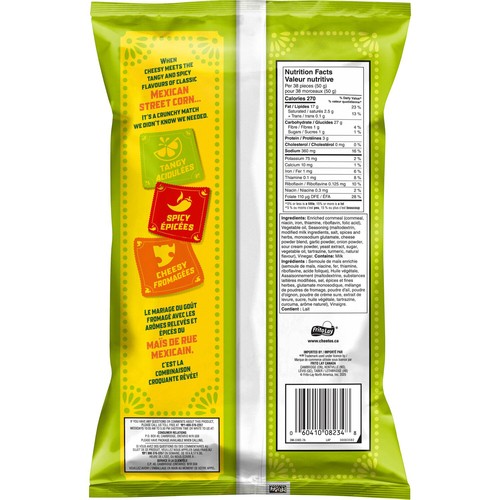 Cheetos Crunchy Mexican Street Corn Flavour Cheese Flavoured Snacks 268 g