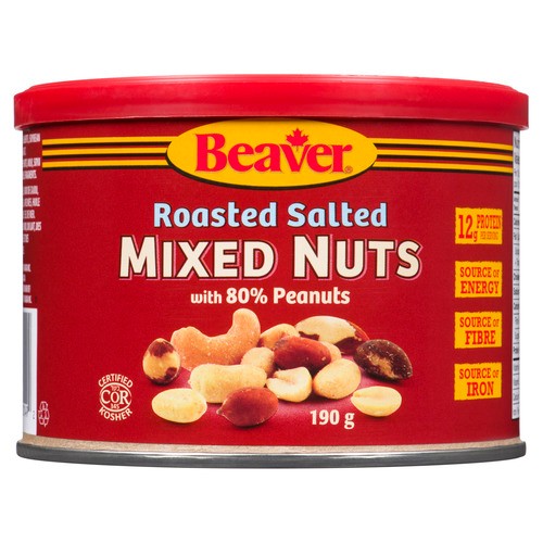 Beaver Mixed Nuts 80% Peanuts Roasted & Salted 190 g