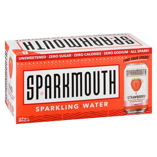 Sparkmouth Sparkling Water Strawberry 8 x 355 ml (cans)