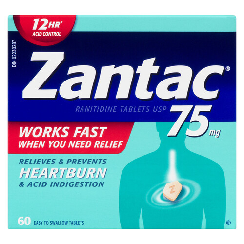 Zantac Antacids & Antiflatulents Bottle 75mg 60 EA 