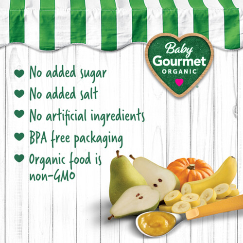 Baby Gourmet Organic Puree Harvest Pear Pumpkin Banana 128 ml