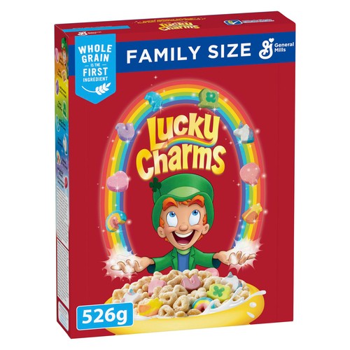 Lucky Charms Cereal Whole Grains Marshmallows Family Size 526 g