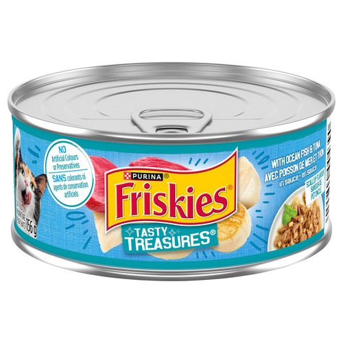 Friskies Tasty Treasures Wet Cat Food Ocean Fish and Tuna in Sauce 156 g