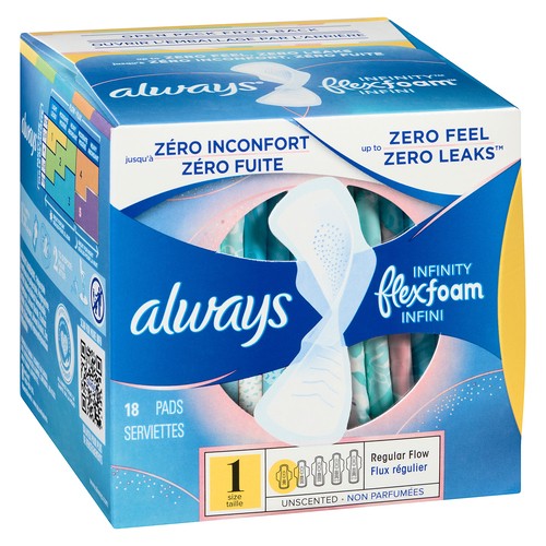 Always Infinity Pads Regular Unscented 18 Count