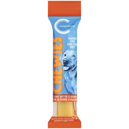 Compliments Dog Treat Chewies Peanut Butter 80 g