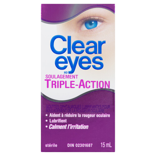 Clear Eyes Eye Drops Triple Action 15 ml