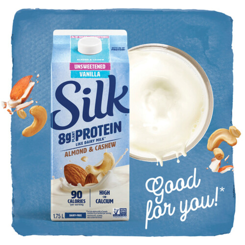 Silk Dairy Free Unsweetened Vanilla Protein Almond & Cashew Beverage 1.75 L