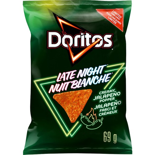 Doritos Late Night Tortilla Chips Creamy Jalapeño Popper Flavoured 69 g
