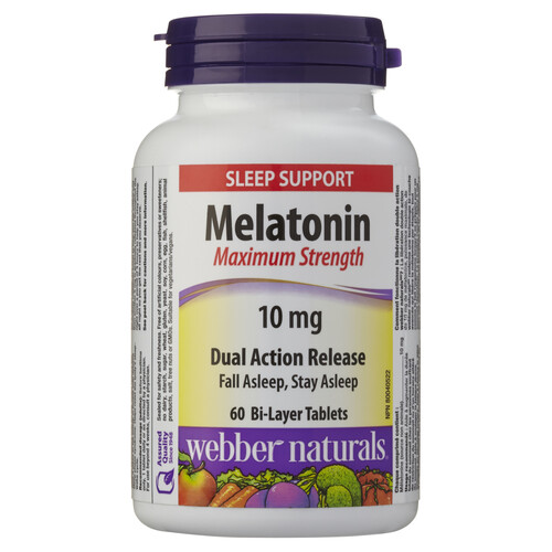 Webber Naturals Supplements Melatonin 10 mg Dual Release 60 Tablets