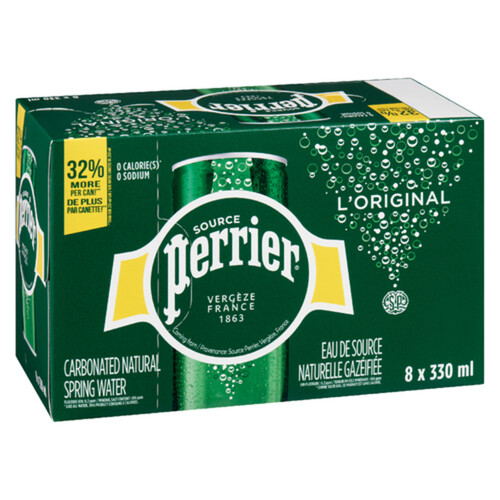 Perrier Sparkling Water Original 8 x 330 ml (cans)