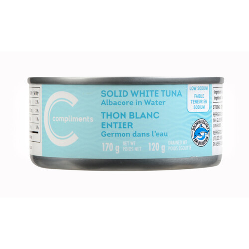 Compliments Solid White Tuna Albacore In Water Low Sodium 170 g