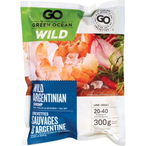 Green Ocean Frozen Raw Tail-off 20/40 Shrimp 300 g