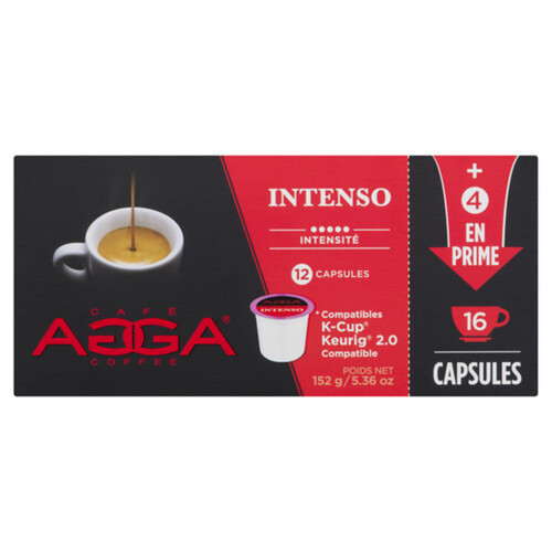 Agga Coffee Pods Intenso 12 + 4 K-Cups 152 g