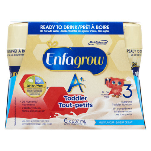Enfagrow A Plus Ready To Drink Toddler Supplement Milk Flavour 6 x 237 ml