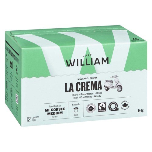 Café William Coffee Pods Blend La Crema Medium Roast 12 K-Cups 144 g