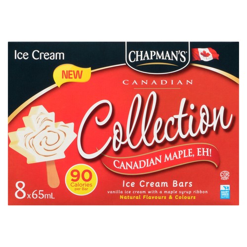Chapman's Ice Cream Bars Canadian Maple, Eh! 8 x 65 ml