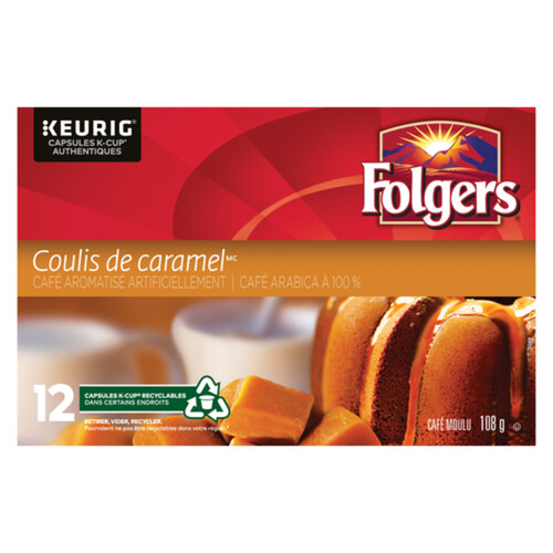 Folgers Coffee Caramel Drizzle 12 KCups 108 g Voilà Online Groceries