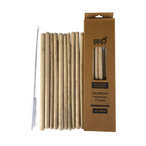 Bio Mart Bamboo Straw 10 Pack