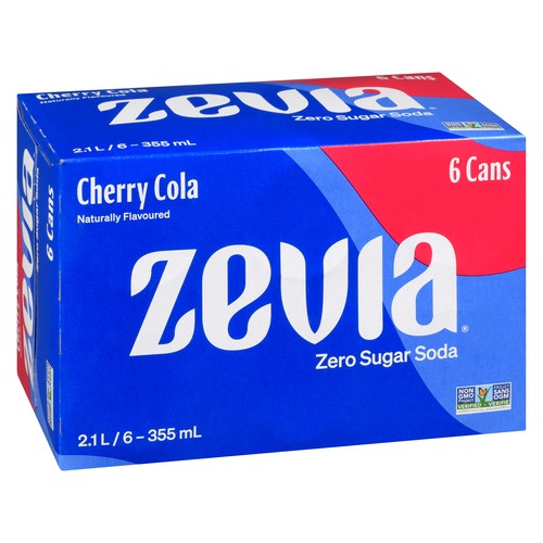 Zevia Zero Sugar Soft Drink Cherry Cola 6 x 355 ml (cans)
