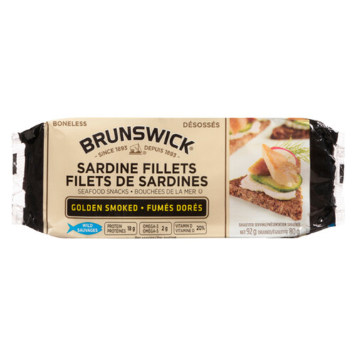 Brunswick Sardine Fillets Golden Smoked 92 g