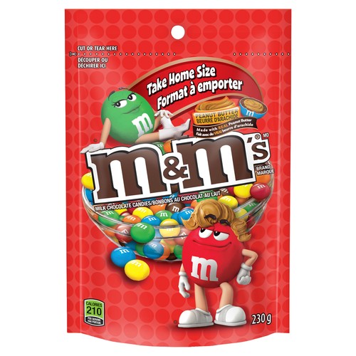 M&M'S Milk Chocolate Candies Peanut Butter Sharing Bag 230 g