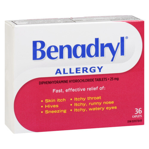 Benadryl Allergy 25 mg Caplets 36 EA