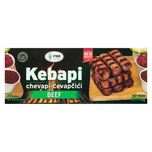 Fino Fine Foods Frozen Kebapi Chevapi Sausages Skinless Beef 1 kg