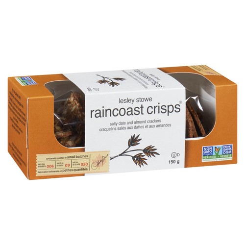 Lesley Stowe's Crackers Raincoast Crisps Salty Date & Almond 150 g