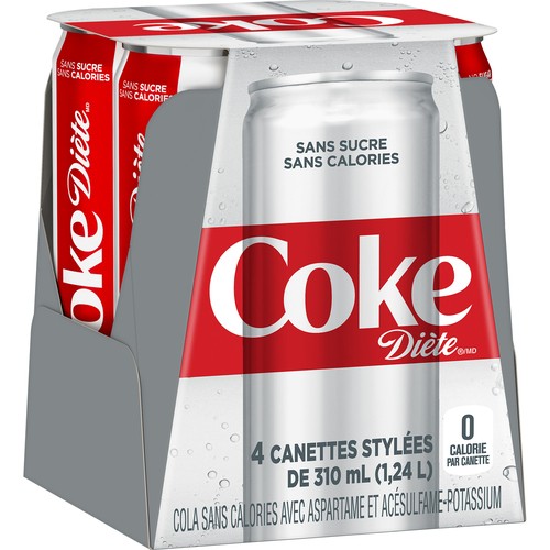 Coca-Cola Diet Soft Drink 4 x 310 ml (cans)