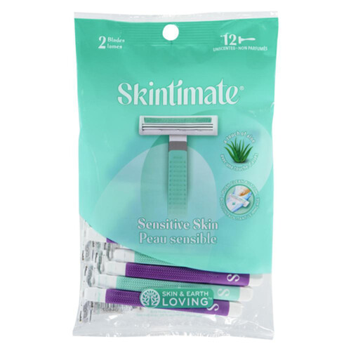 Skintimate 2 Blades Disposable Razors Sensitive Skin 12 Pack